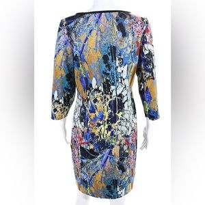 Isle By Melis Kozan Womens Reversible Neoprene Sheath Dress Multi Size Medium